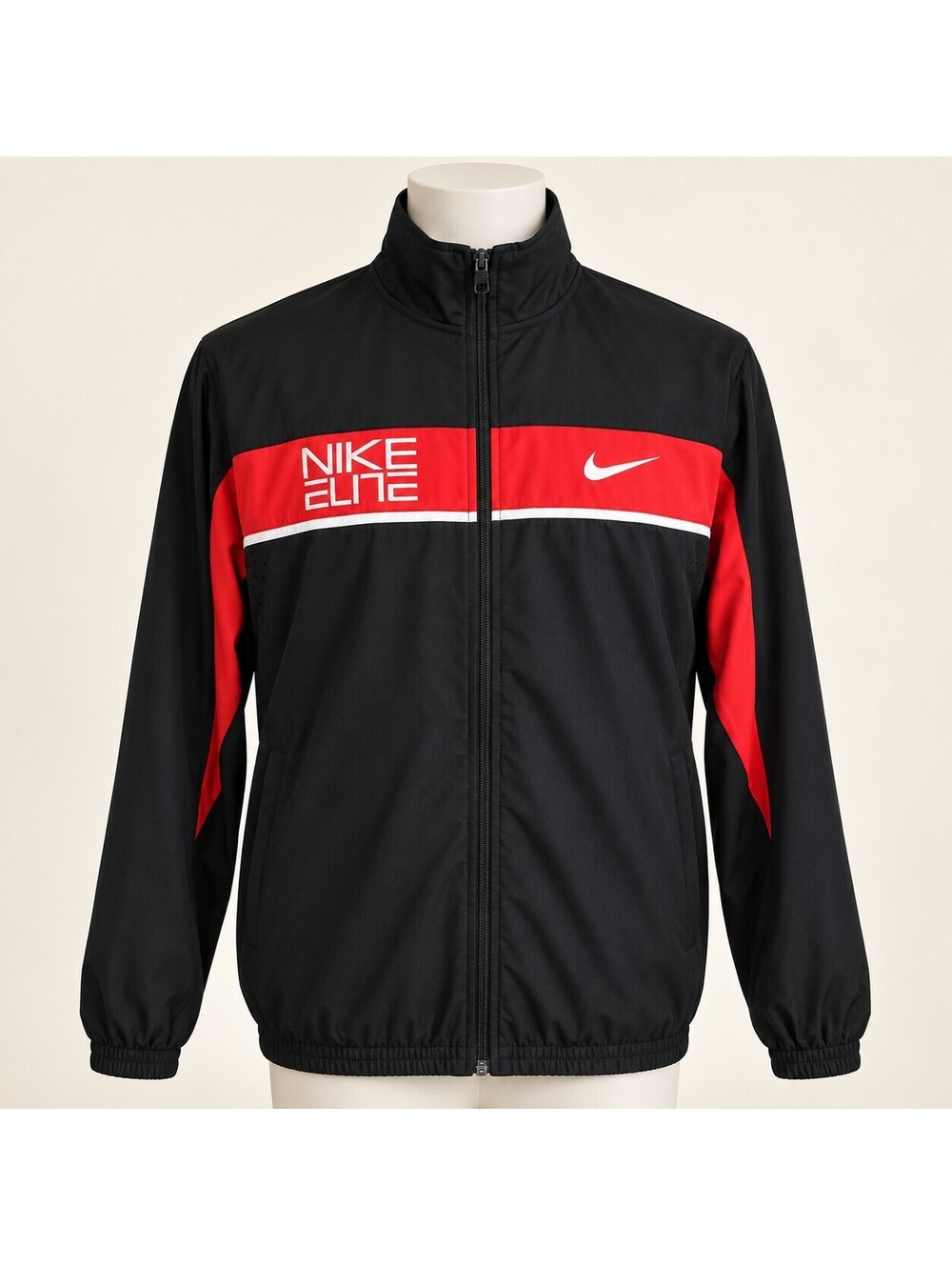 Nike Elite Dri-FIT Men’s Black Red Full Zip Track Jacket Large
